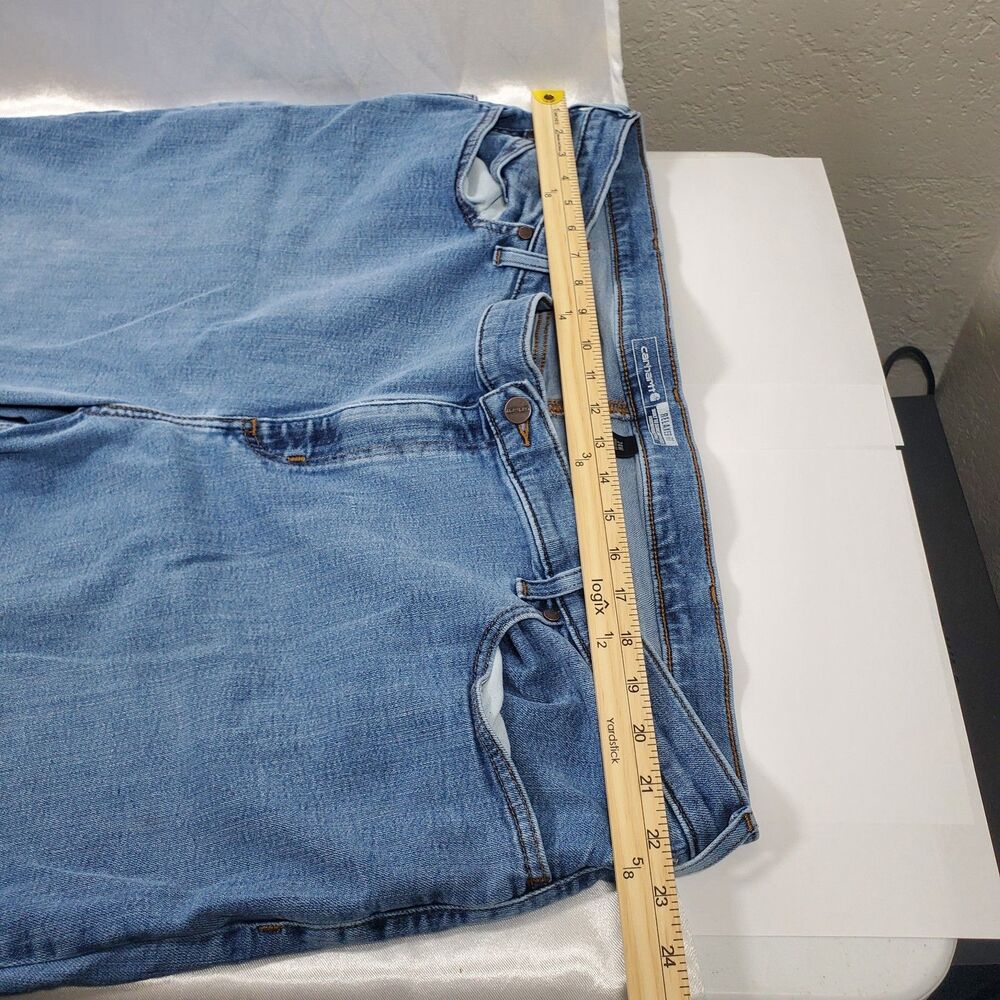 Carhartt Women’s 24W Relaxed Fit Carpenter Jeans Blue Plus Size Utility Denim - Picture 5 of 8